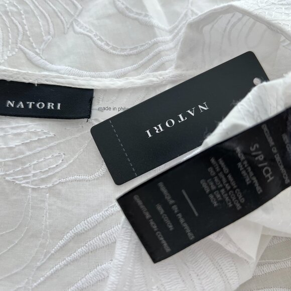 NATORI WHITE EMBROIDERED PALM PRINT DRESS SIZE SMALL NWTS! - Picture 17 of 17